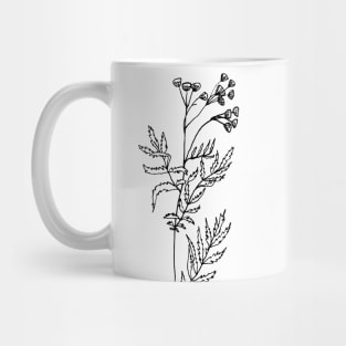 Black botanical twig Mug